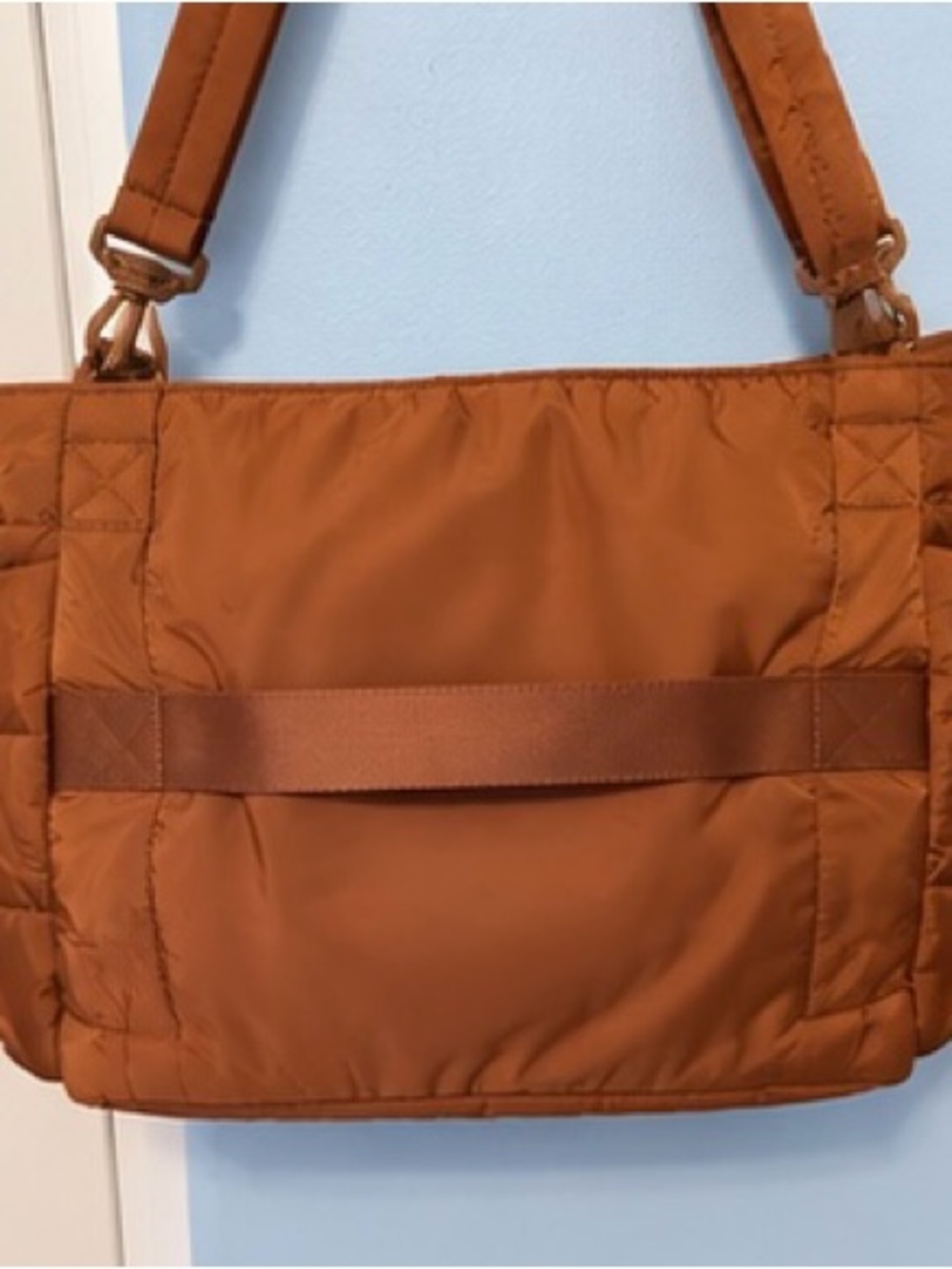 BAGSMART Zora Puffer Tote Bag – Brown Quilted Travel Laptop Shoulder Bag - Picture 8 of 10